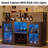 Wine Bar Cabinet with Wine Rack and Glass Holder, Freestanding Liquor Storage Sideboard with LED Lights-1571321401