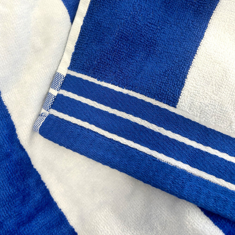 Jorah Large Cabana Stripe Beach Towel, Navy