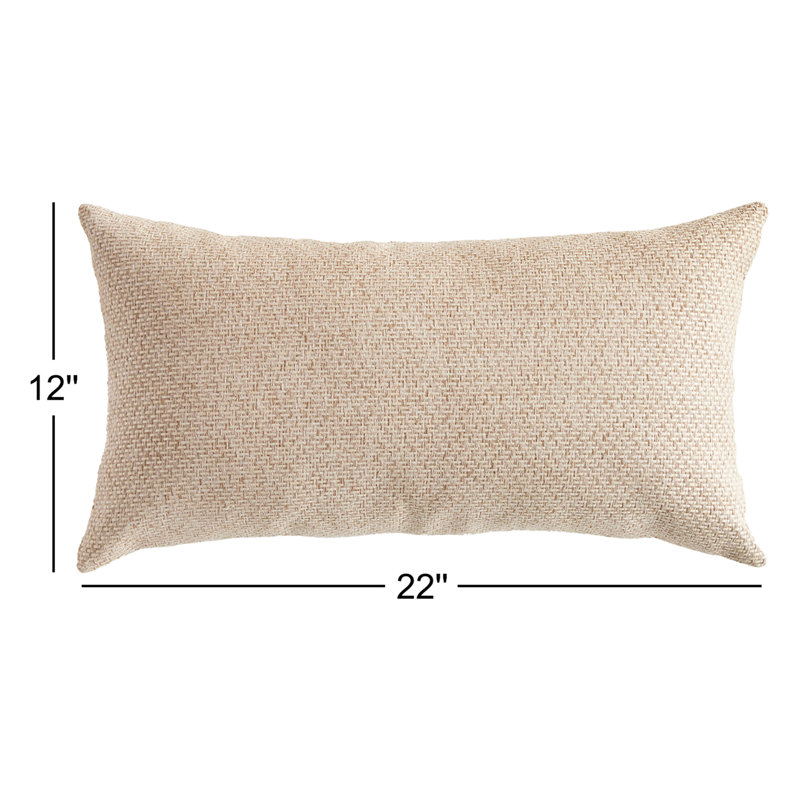 Gibram Indoor/Outdoor Reversible Throw Pillow, 12"H x 22"W, Tan
