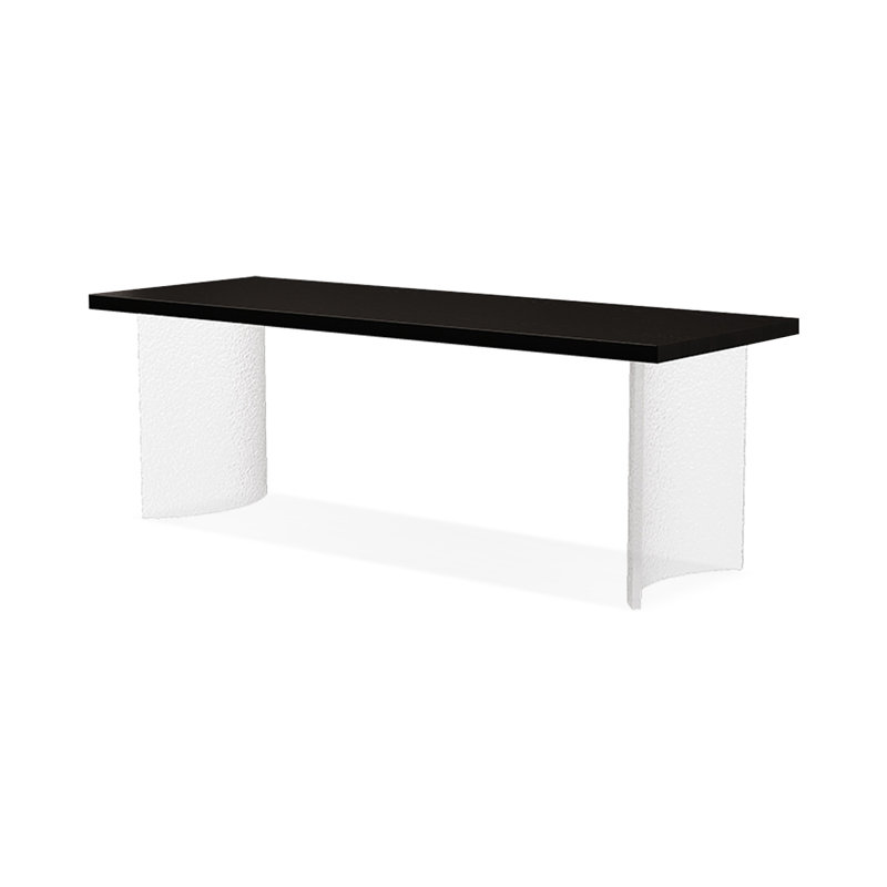 Bureau rectangulaire en bois massif noir, H 29,53 po x l 86,61 po x P 35,43 po