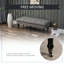 Repose-pieds mobile rembourré mobile en tissu avec garniture cloutée et roulettes, gris-1536709502