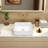 16" x 12" White Ceramic Rectangular Vessel Bathroom Sink with gold Rim, Above Counter Basin, 1.75" Drain, for Modern & Farmhouse Bathrooms-98564182