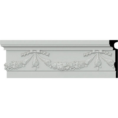 Rail de chaise à feston floral H 7 1/8 po x P 1 5/8 po x L 94 1/2 po