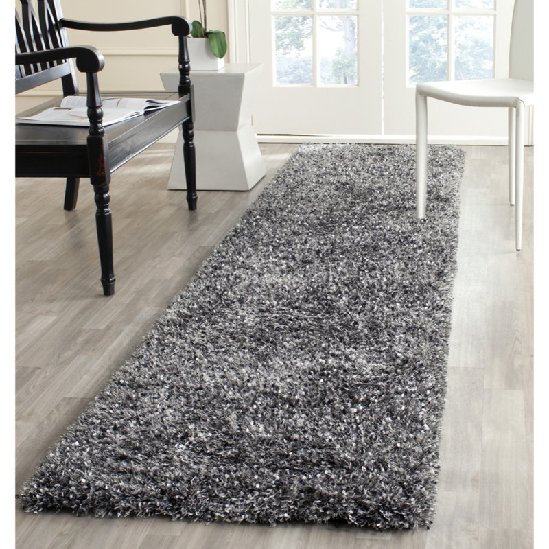 Delane Handmade Tufted Charcoal Area Rug, Runner 2'3" x 7'