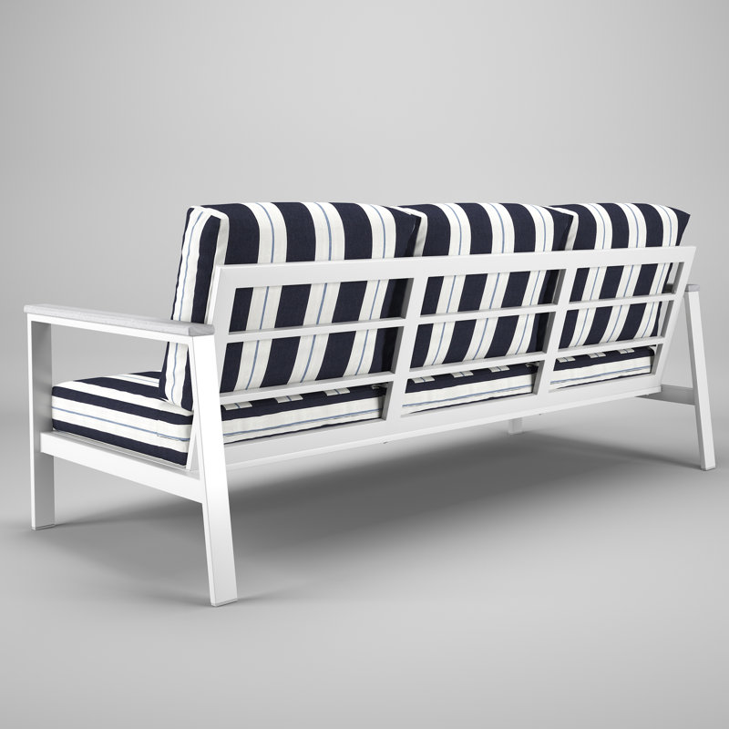 Townsend Metal Outdoor Sofa With Sunbrella Cushion, White