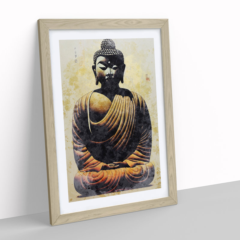 Mesmerising Buddha - Framed Print, 34cm H x 25cm W x 2cm D, Oak