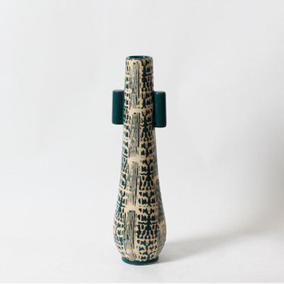 Vase de table en céramique turquoise Newcomer