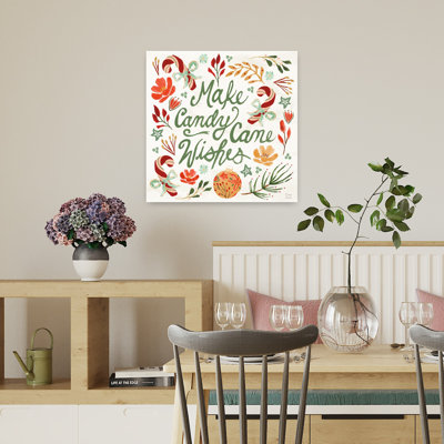 Contemporary Floral Frost Iv With Berries Candy Cane Art