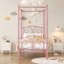 Ensemble de 2 cadres de lit à baldaquin en métal avec tête de lit et rangement, base de lit pour enfant moderne-131269534