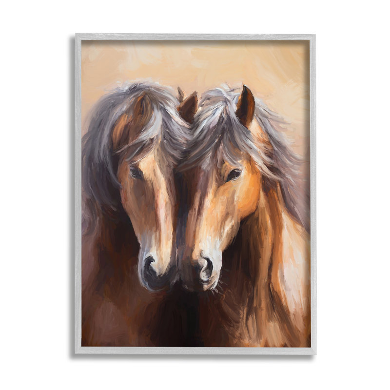 Ba-378 - Chevaux encadrés par Ramona Murdock, Estampe numérique Farmhouse, H 20 po x l 16 po x P 1,5 po