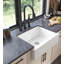 24"L X 19" W Farmhouse/Apron Front White Ceramic Kitchen Sink