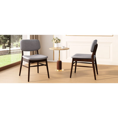 2 chaises de salle à manger rembourrées en bois d'hévéa de style Mid-Century, au design emblématique, parfaites pour un hôtel de chaises avec cadre, restaurant rétro chic