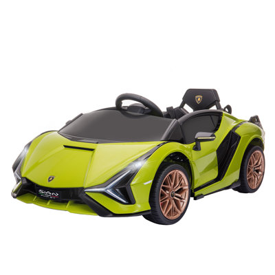 Voiture électrique pour enfants 12 V, véhicule sous-marin à télécommande 4 roues Lamborghini SIAN Parente avec ceinture de sécurité / klaxon et lumières DEL