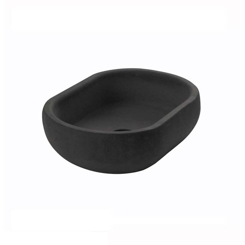 Newterra Handmade Oval Vessel Bathroom Sink, Charcoal