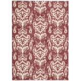 Kaleidoscope Wool Ikat Area Rug in Crimson, White