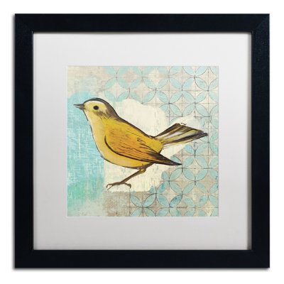 « wilson warbler ii », reproduction d’art sur toile encadrée