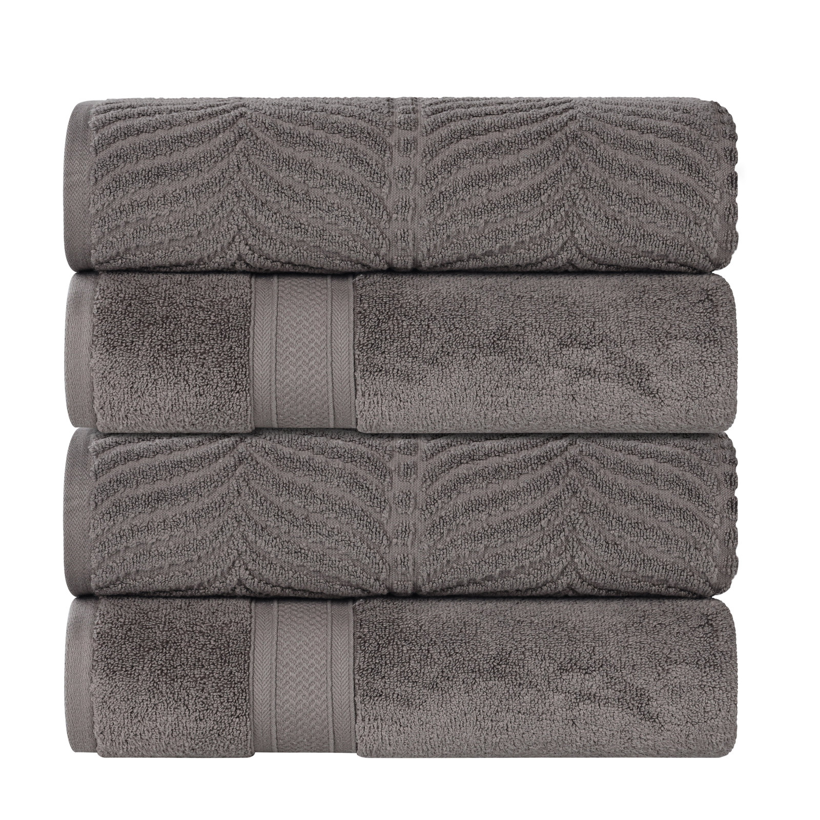 Orelia Cotton Bath Towel, Charcoal