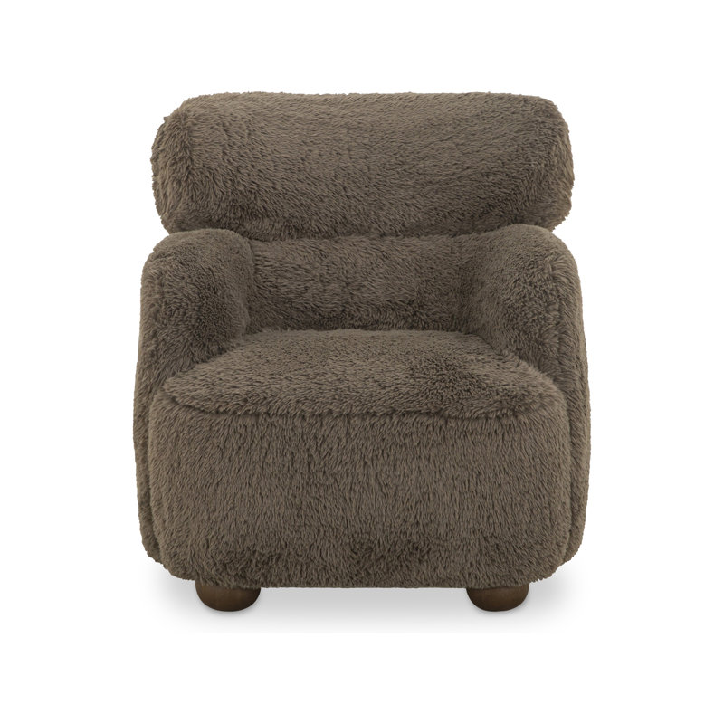 Fauteuil d'appoint au Pays de Galles en fausse fourrure brun clair, Fausse fourrure brun clair