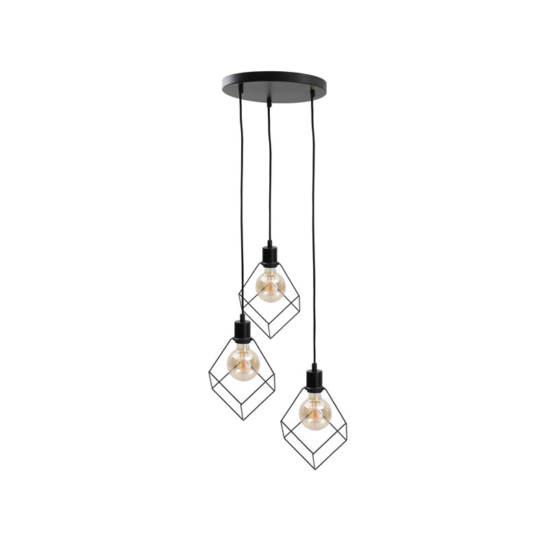 Bohannon 3 - Light Geometric Pendant, Gold, Black