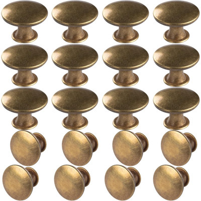 Paquet de 20 boutons d'armoire - Poignées de tiroir rondes en alliage d'aluminium creux avec vis pour quincaillerie de porte de salle de bain