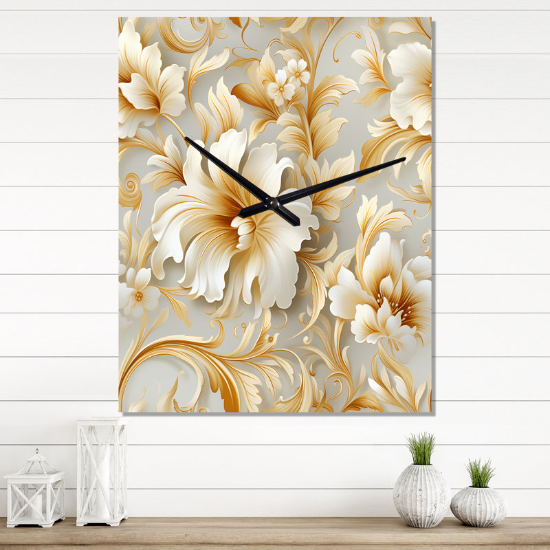 Jamiel - Horloges murales florales, H 28 po x l 12 po x P 1 po
