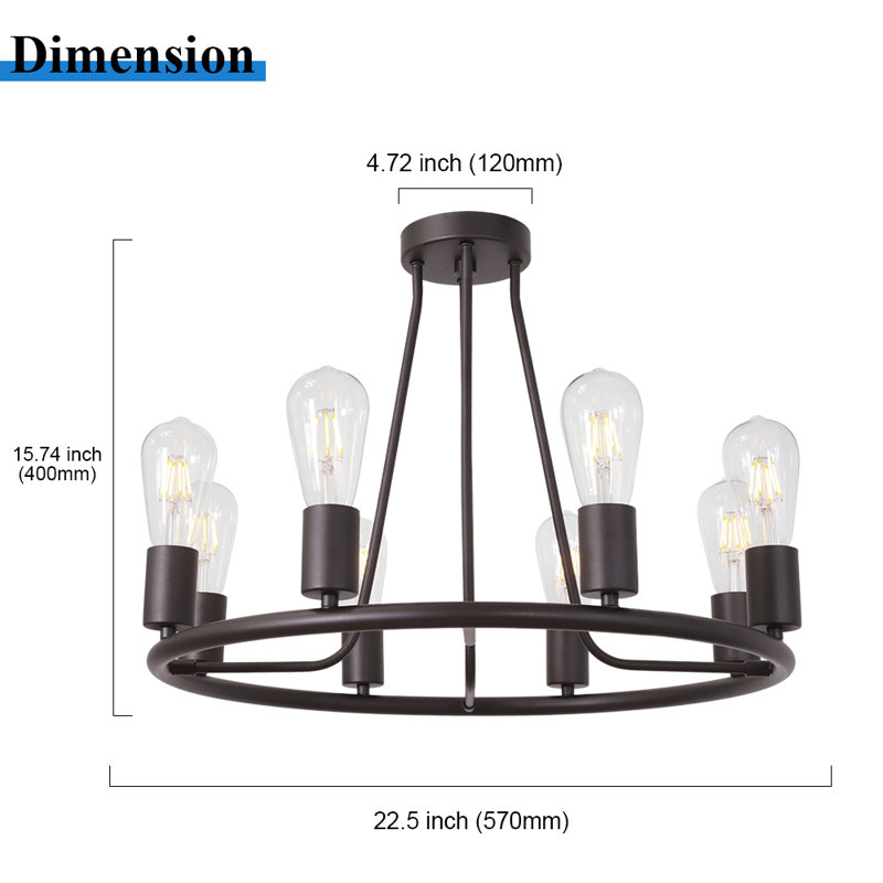 Mulhall Semi Flush Mount, Oil Rubbed Bronze