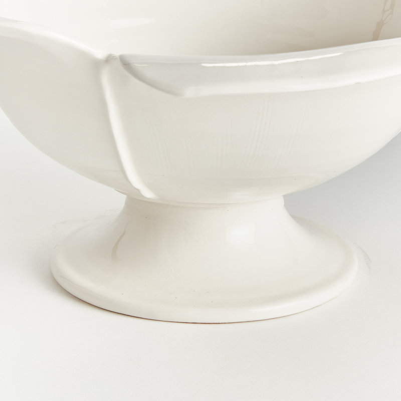 Petalo Handmade Ceramic Decorative Bowl, White