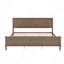 Lit plateforme en bois de style Mid-Century avec tête de lit et lattes en bois, aucun sommier nécessaire-895931706-895931700