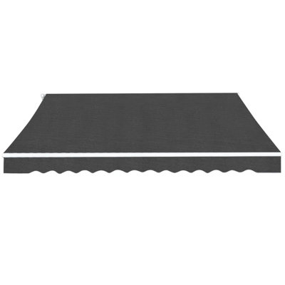 Dakota Fields 350cm W x 250cm D Polyester Anthracite Cover Retractable Patio Awning