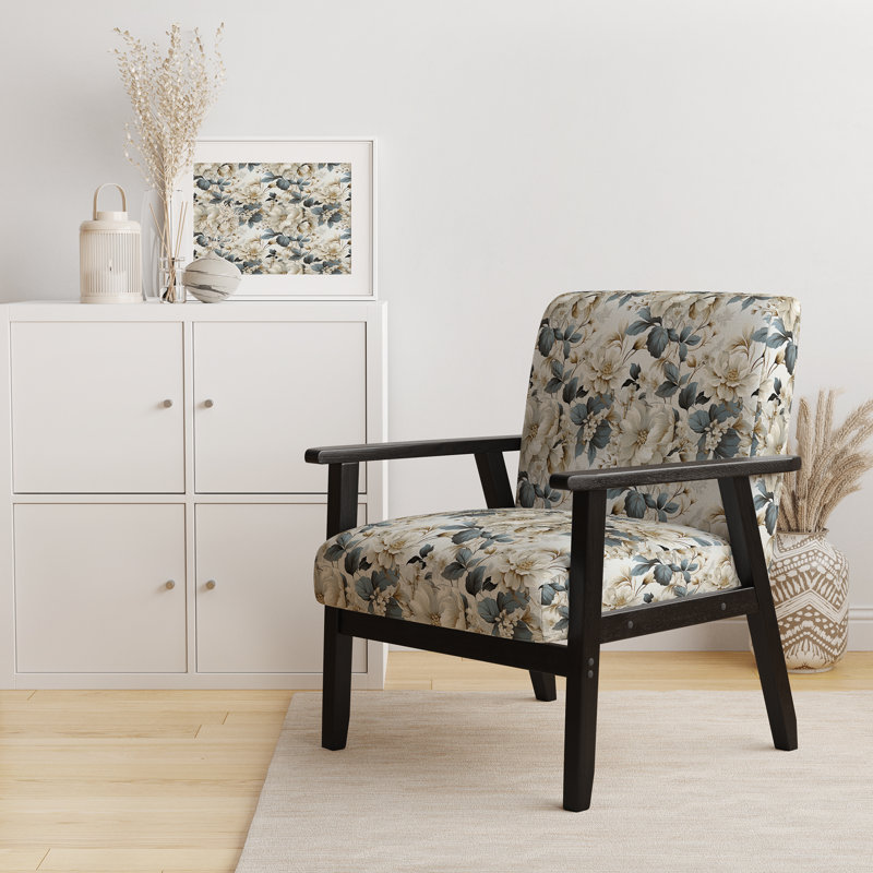 Chaise d'appoint florale Cobalt, Motif victorien splendeur urbaine III