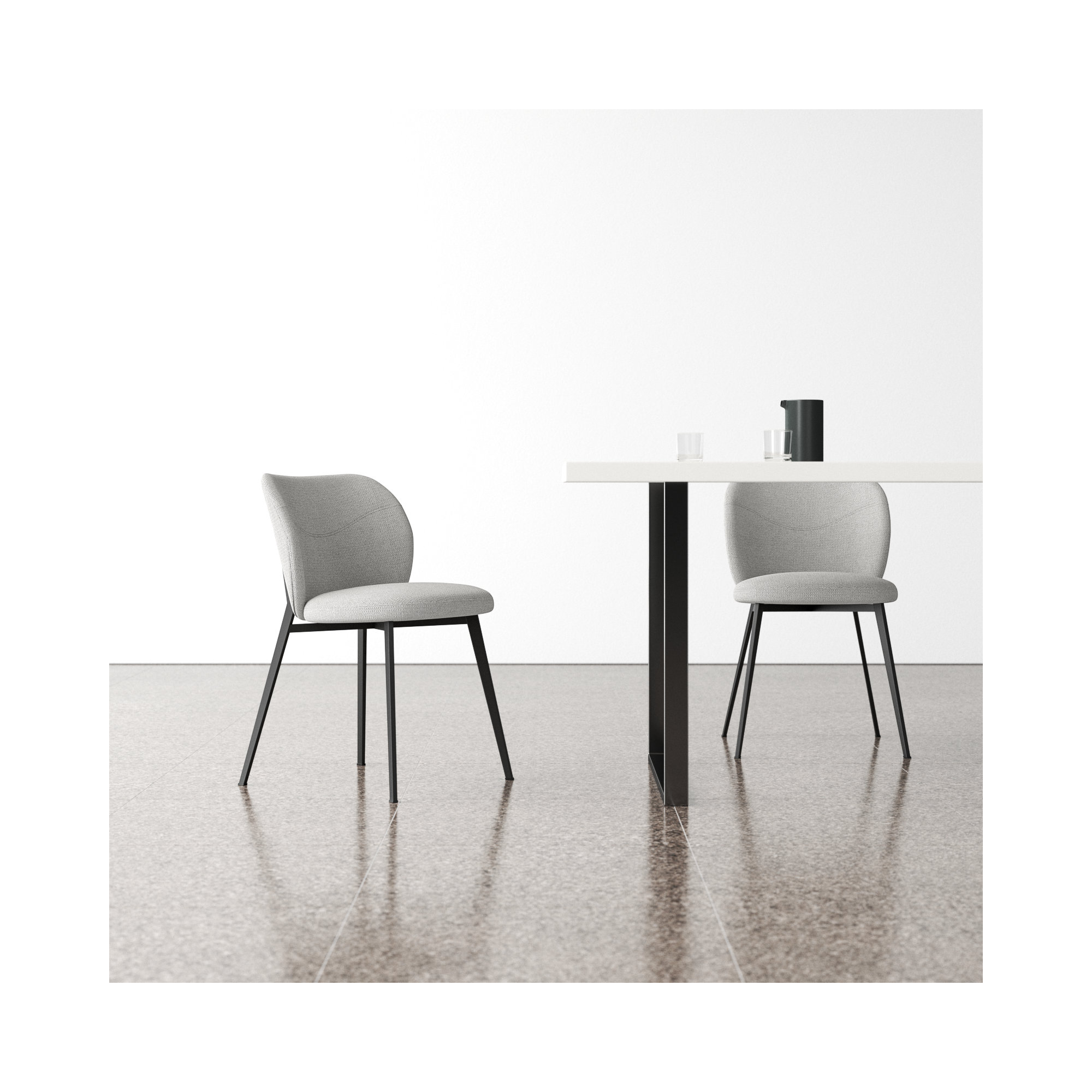 Granger Dining Chair, Black, Light Gray