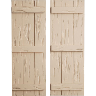 Volets en faux bois rustique à planche et nouettes (par paire)
