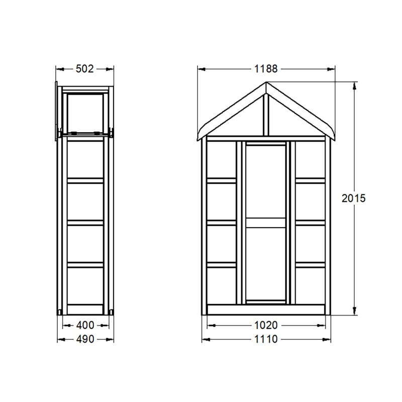 Georgian Wall Greenhouse With Auto Vent