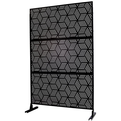 Écran d'intimité en métal H 76 po en métal - pour patio, terrasse. Conception antirouille et élégante. Clôture brune autoportante pour le jardin. Rouille et décoloration.