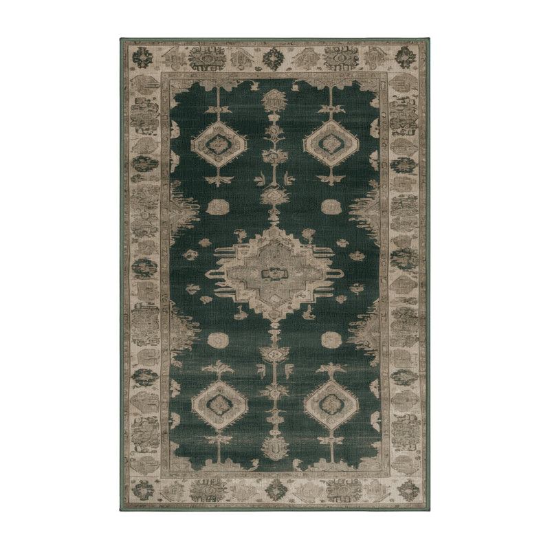 Tapis vert lavé à la machine, Rectangle 5 pi x 7 pi