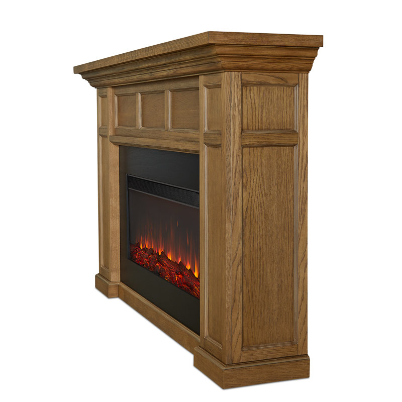 Alcott 75" Landscape Electric Fireplace by Real Flame, Standard, White Oak