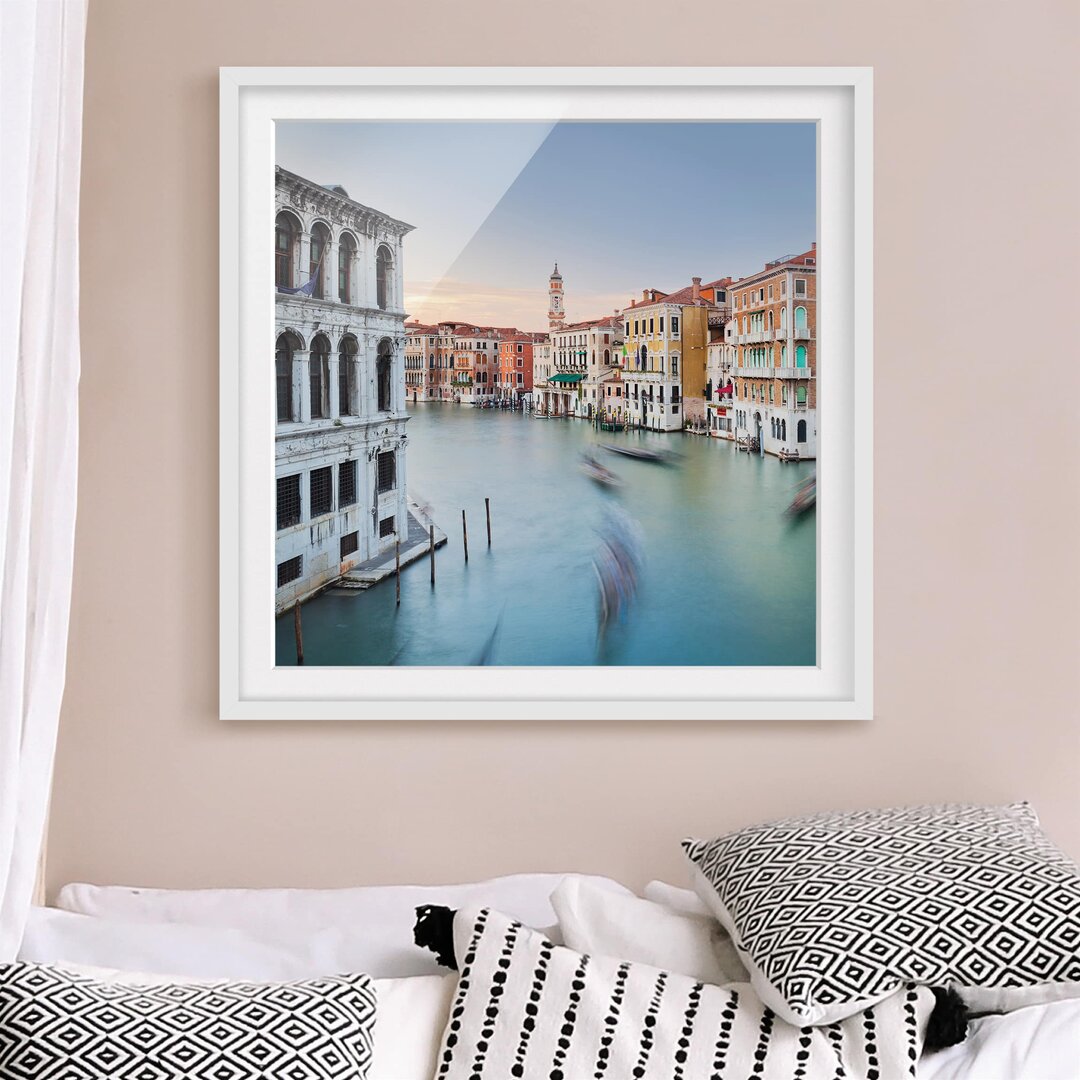 Gerahmtes Poster Canale Grande Blick von der Rialtobrücke, Venedig