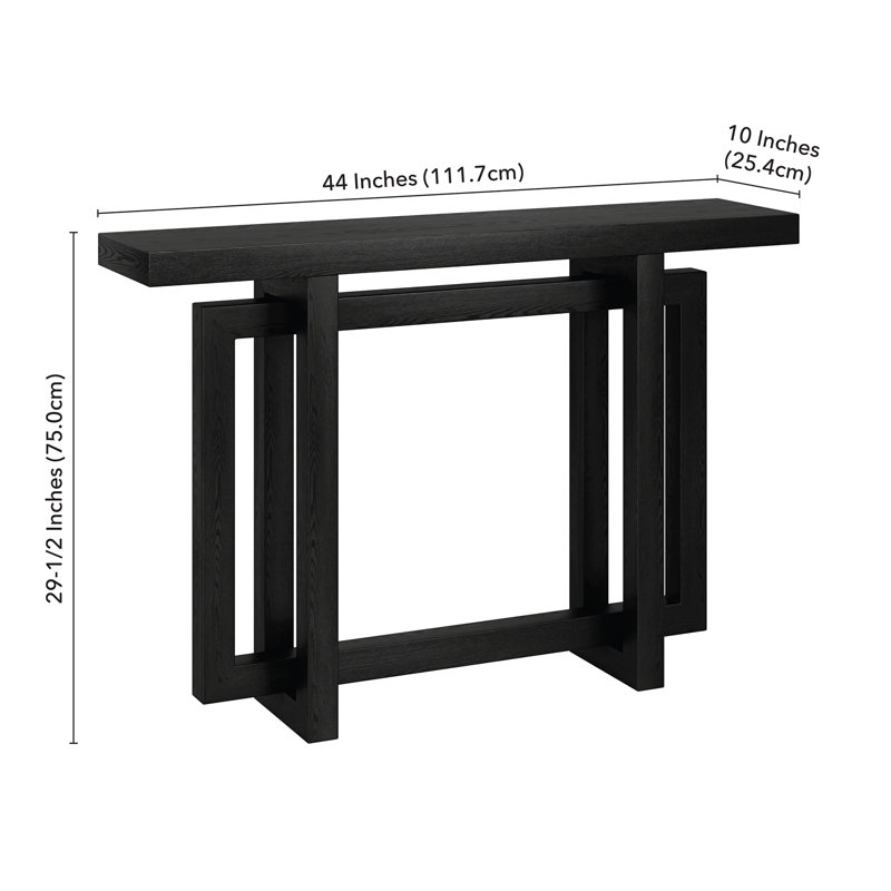 Console Cesily, Grain noir, H 29,5 po x l 44 po x P 10 po