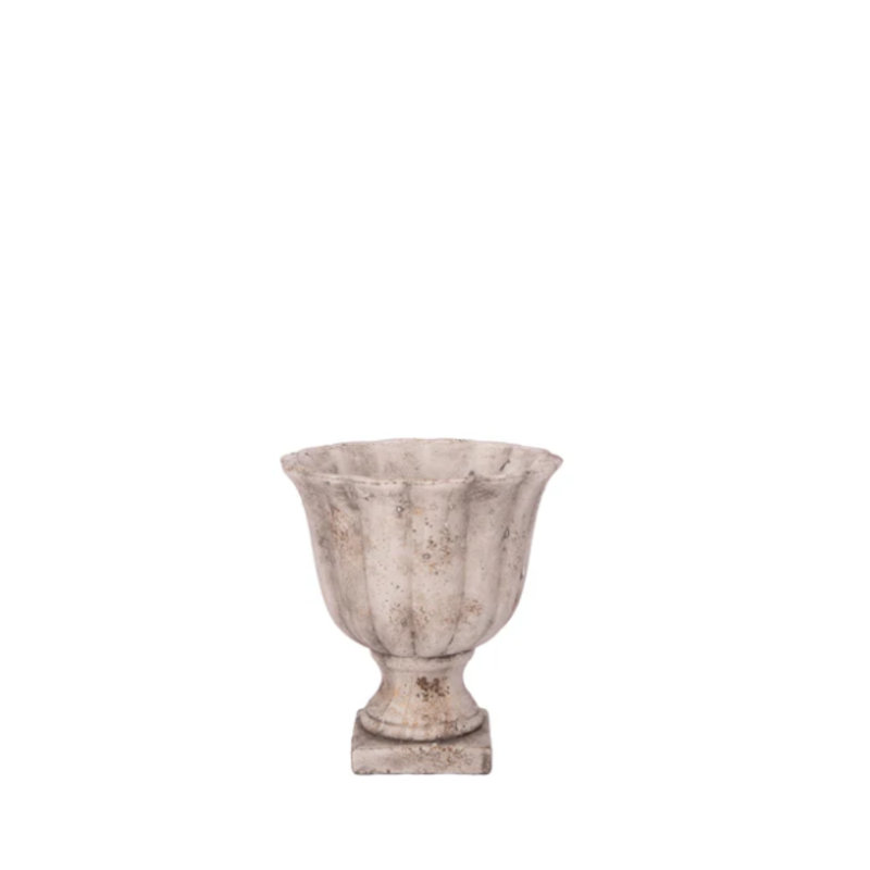Terracotta Urn Planter Gray, 9.25" H x 8.75" W x 8.75" D