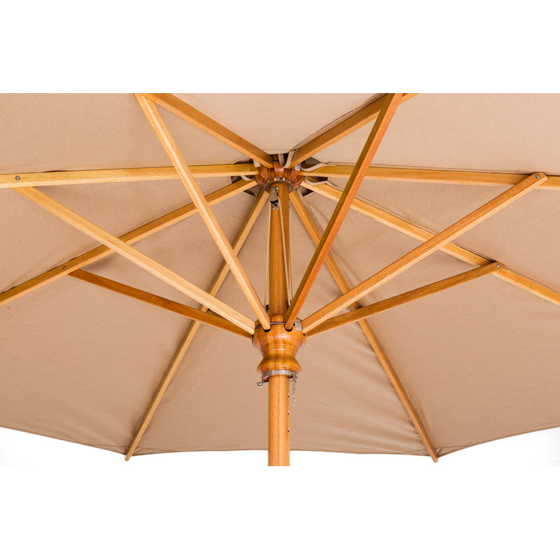 Safari 11.5' Round Umbrella, CBM + 2.25" Galvanized Tube, 99.6" H x 137" W x 137" D, Heather Beige
