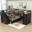 Lit superposé simple au dessus d'un lit double avec tiroirs Jamill Kids-1752923897