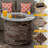 Cliff Round Concrete Propane Smokeless Fire Pit Table with Hidden Fuel Tank