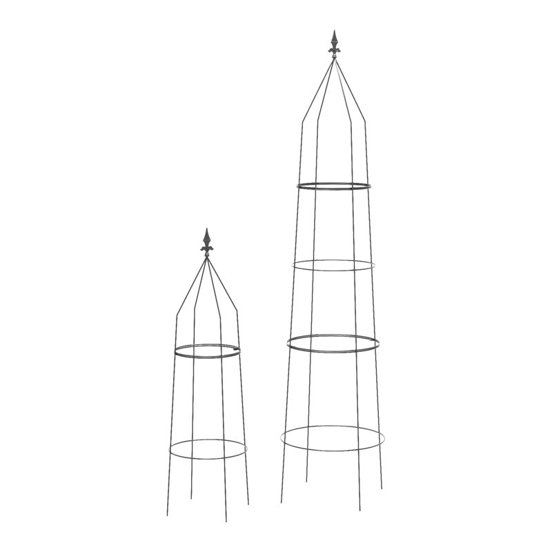 Ardiana Metal Plant Support, Grey, 195cm H x 48cm W x 48cm D, 2