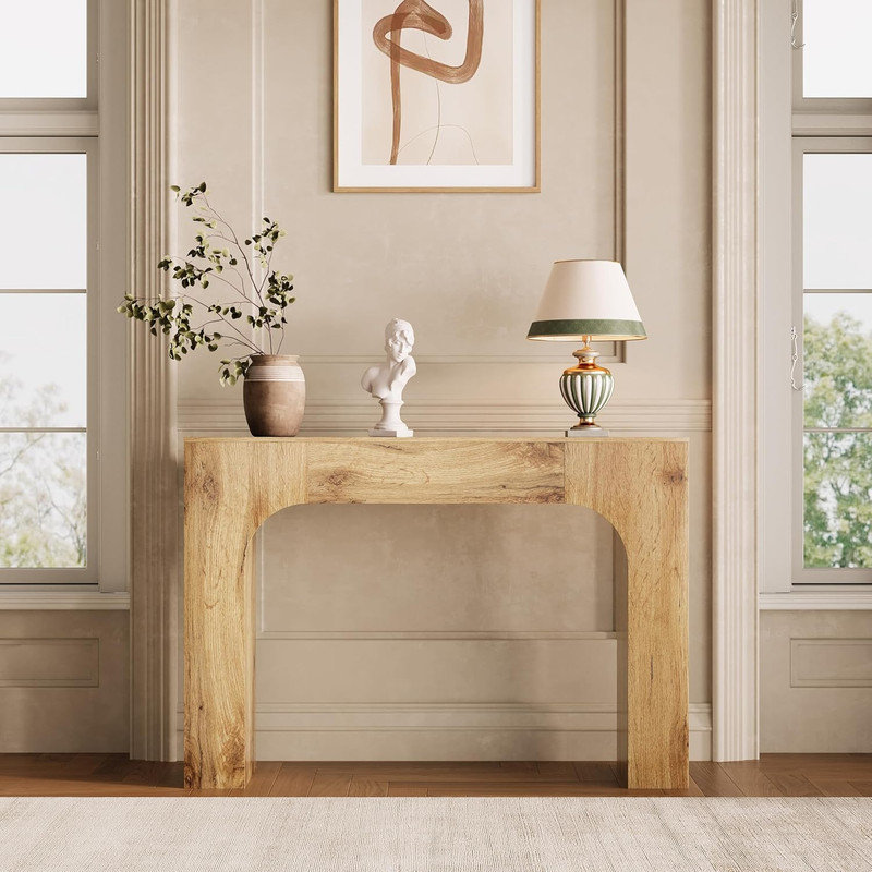 Console Table, 83.5cm H x 120cm W x 30cm D, Natural Wood