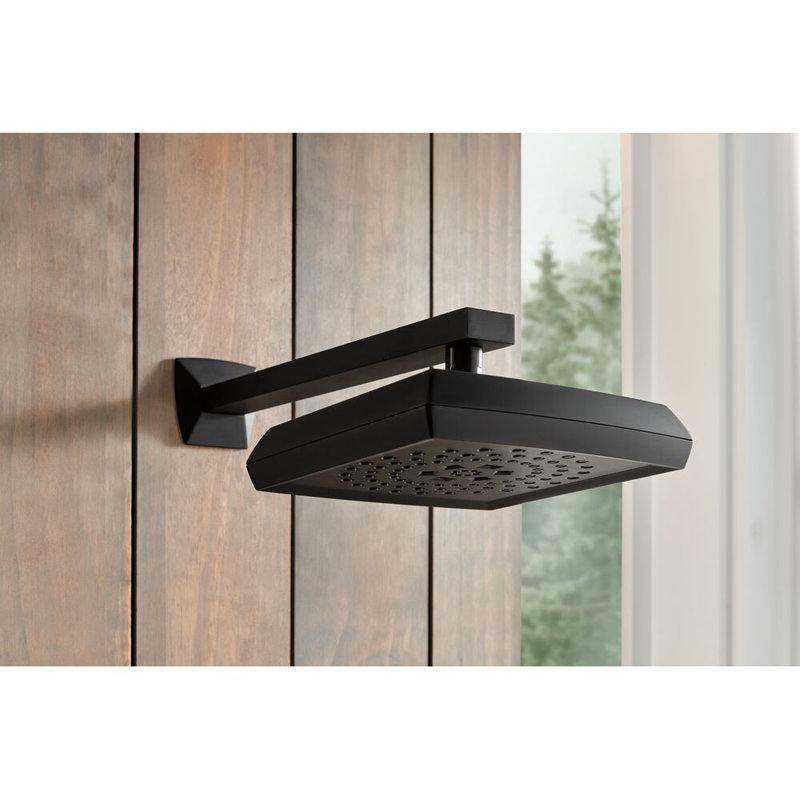 Essential Shower Series H2Okinetic® Square Multi-Function Shower Head - 1.75 GPM, Matte Black