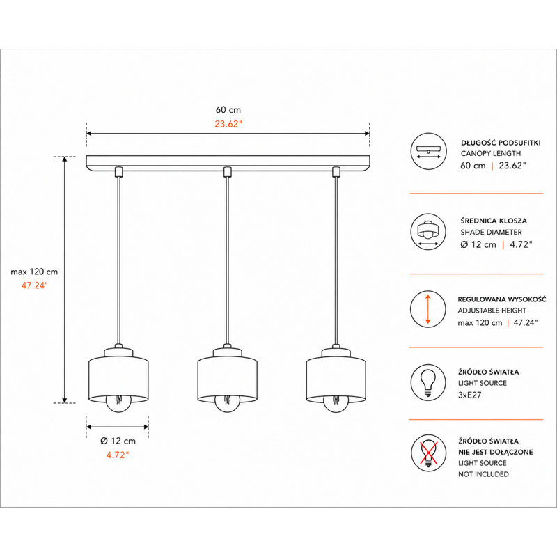 - Light Pendant, 60, Beige/Gold, 3