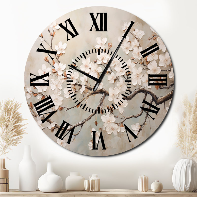 Horloge murale Cherry Blossom III - Minimalisme, Surdimensionné