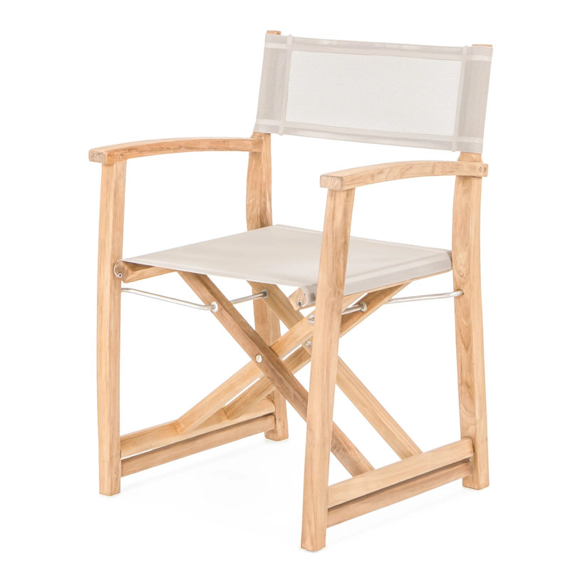 Classic Teak Outdoor Teak Dining Armchair, Gray