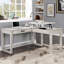 Adjustable L-Shaped Writing Desk with Power Outlet