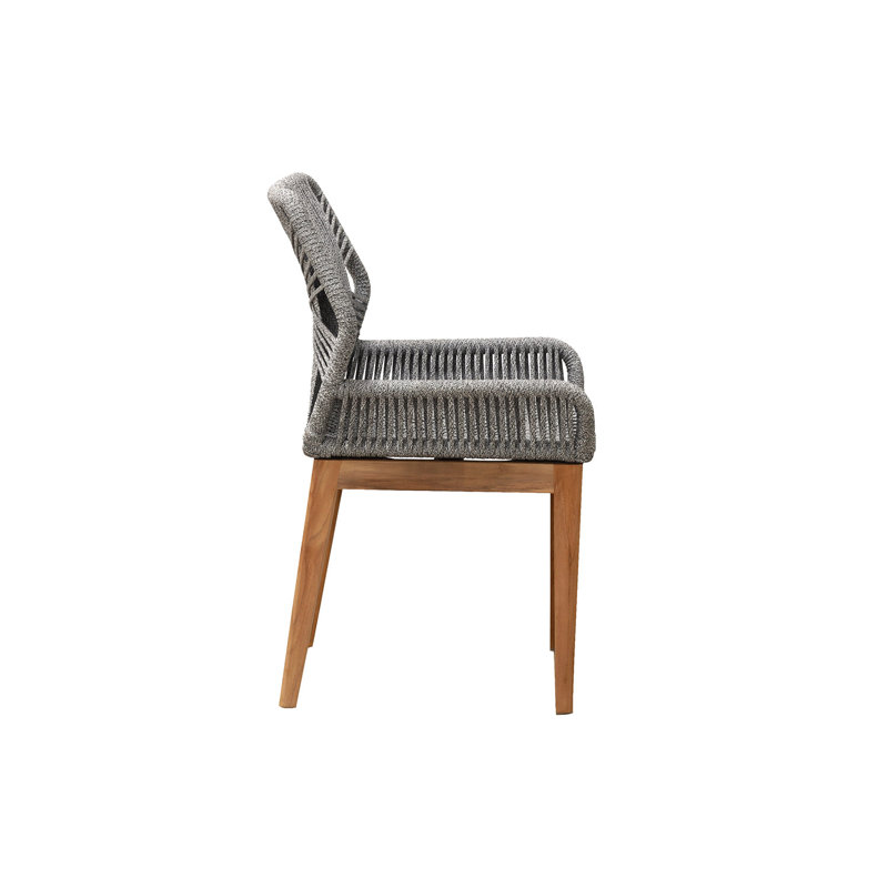 Beverly Outdoor Teak Dining Armchair, Gray